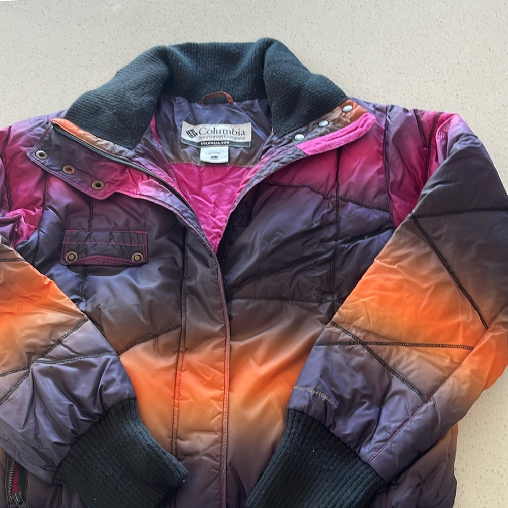 VINTAGE Women’s COLUMBIA size L Ombré - Super warm, down filled! GREAT CONDITION - Picture 2 of 10